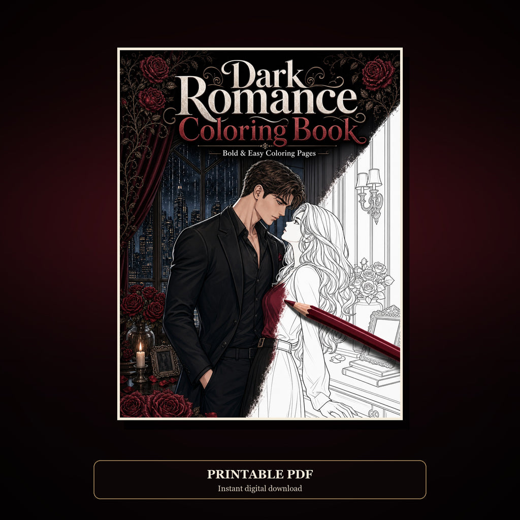Dark Romance Coloring Book - Printable PDF