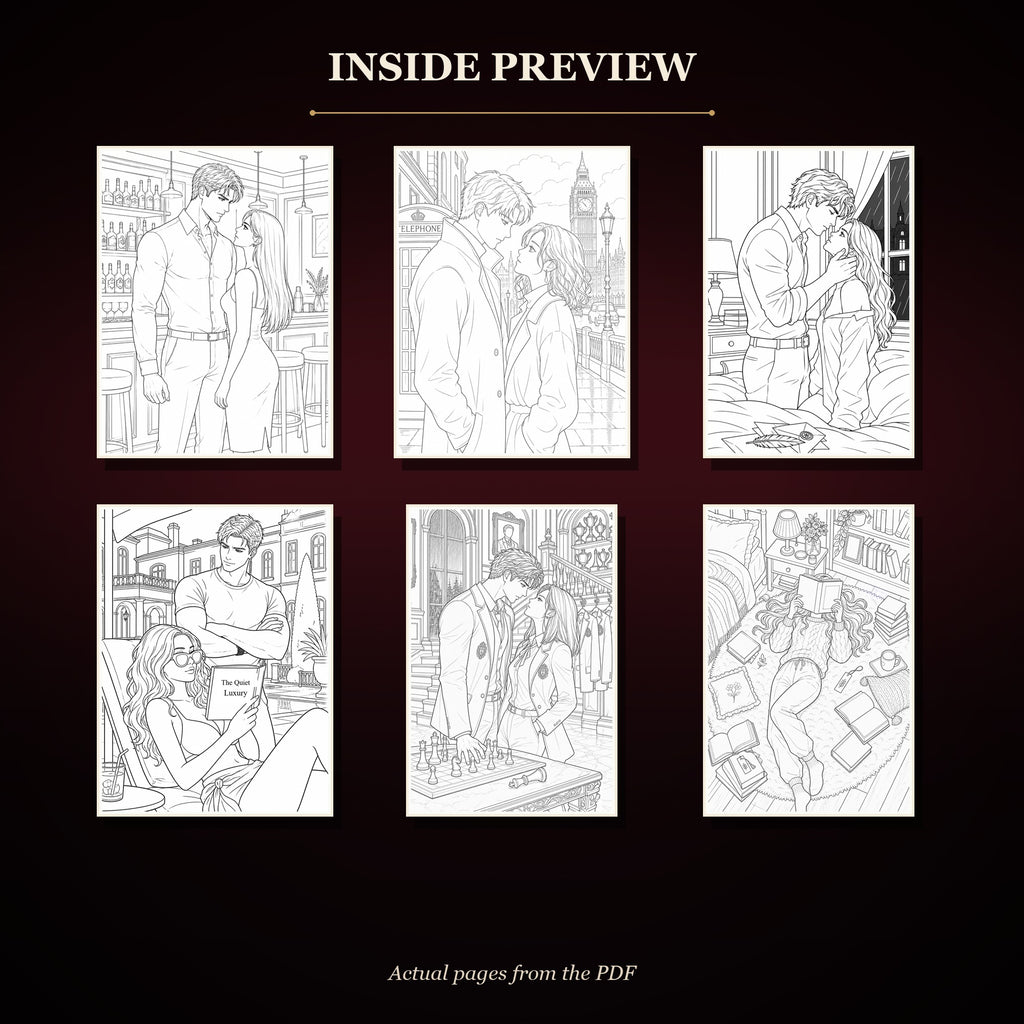 Dark Romance Coloring Book - Printable PDF