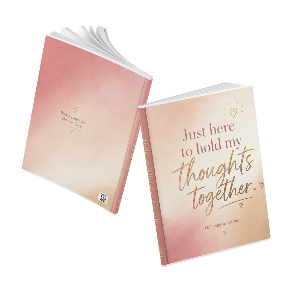 Just Here to Hold My Thoughts Together – Bookish Softcover Journal