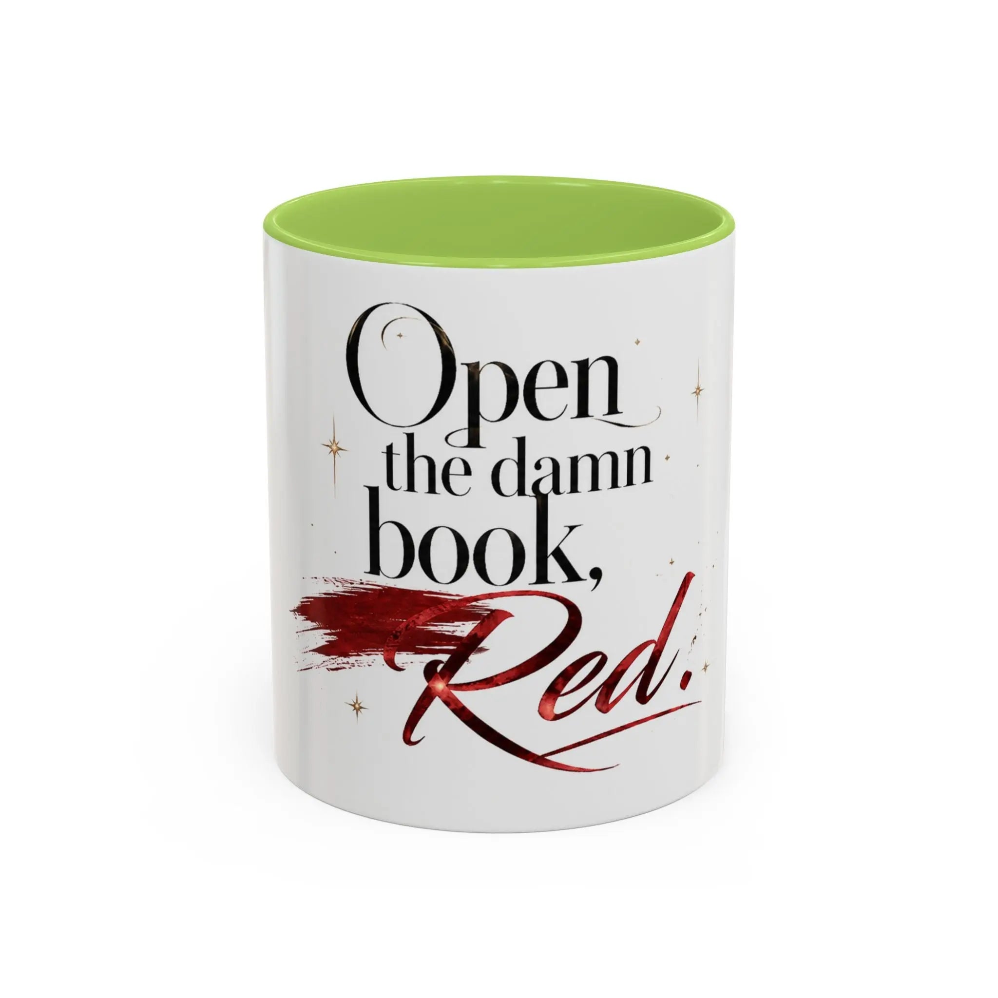 Open the Damn Book, Red. – Bookish Ceramic Mug Printify