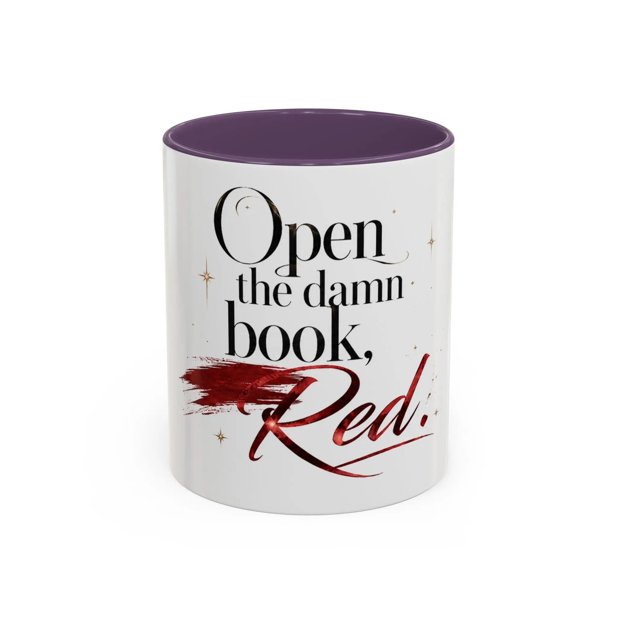 Open the Damn Book, Red. – Bookish Ceramic Mug Printify