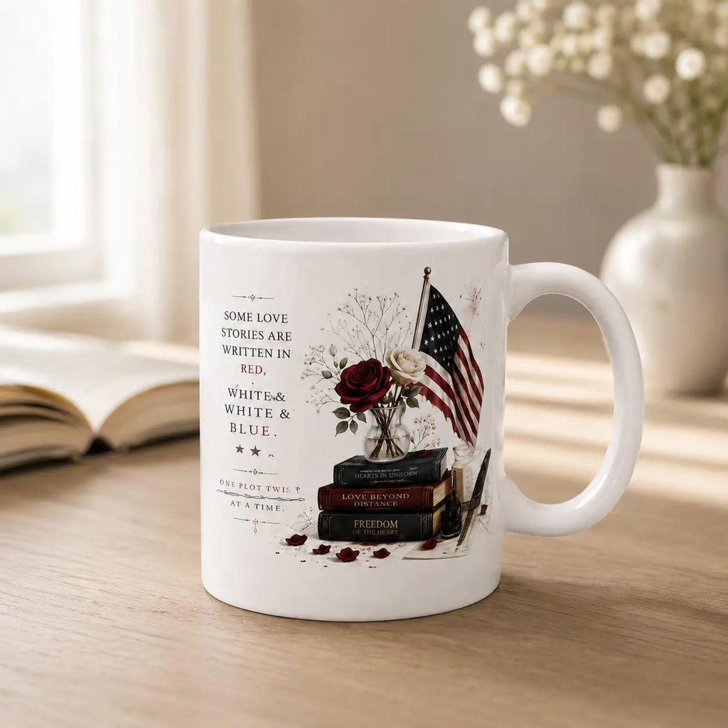 "Some Love Stories Are Written in Red, White & Blue" Mug 11oz Printify