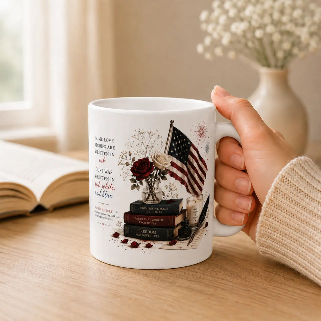 "Some Love Stories Are Written in Red, White & Blue" Mug 11oz Printify