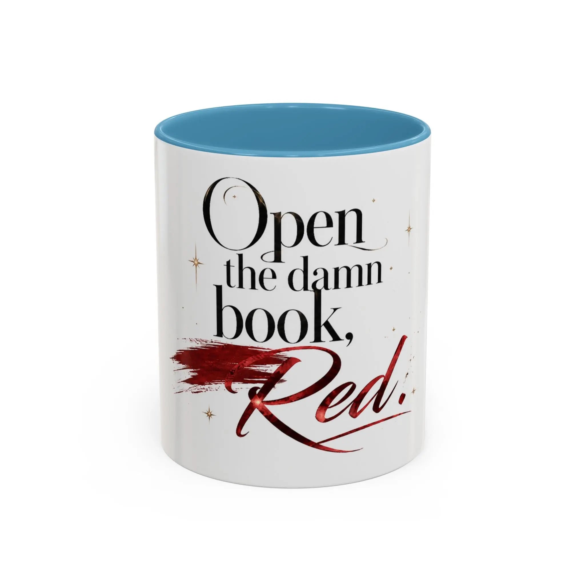 Open the Damn Book, Red. – Bookish Ceramic Mug Printify