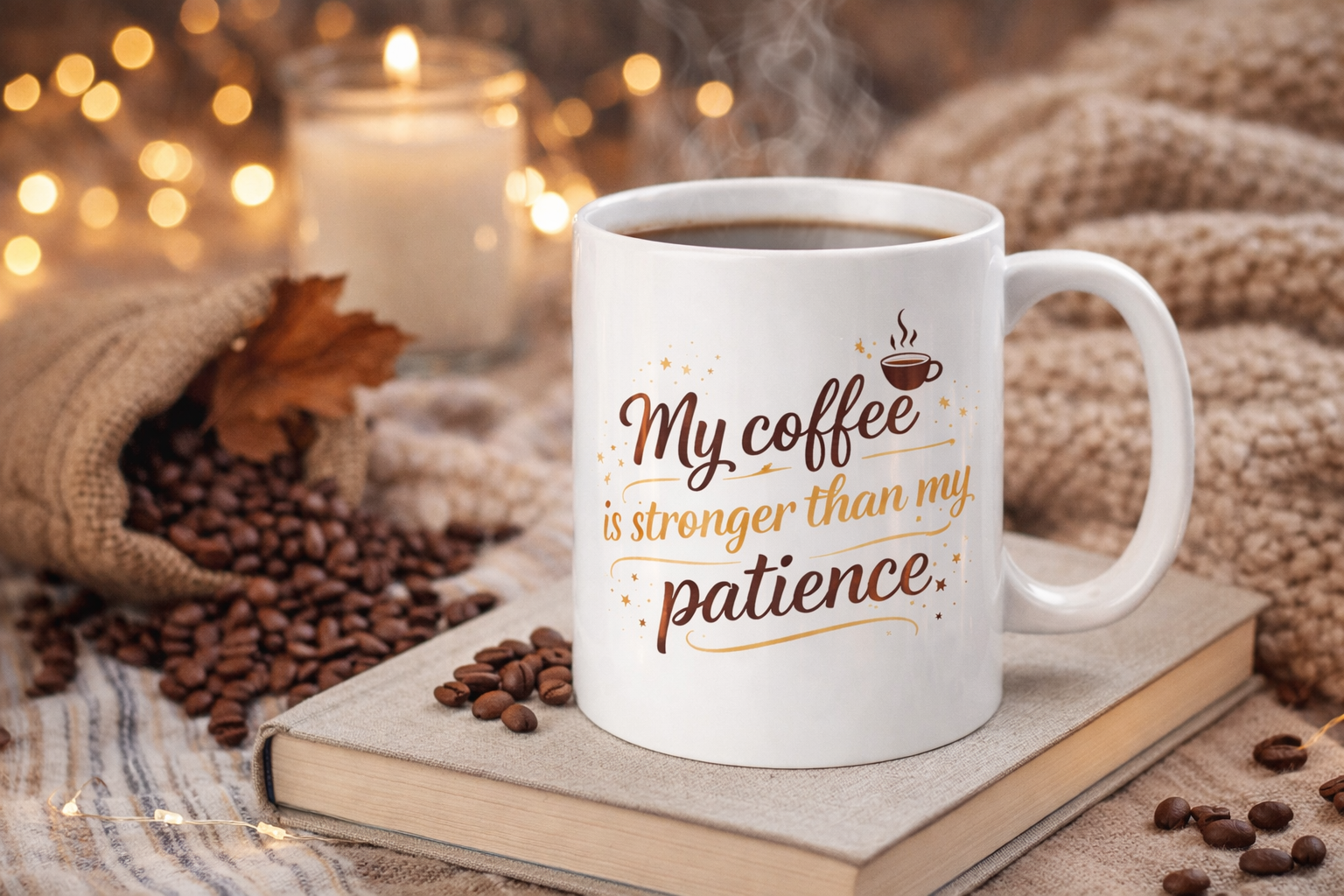 Coffee Mug — "My Coffee Is Stronger Than My Patience" 11oz