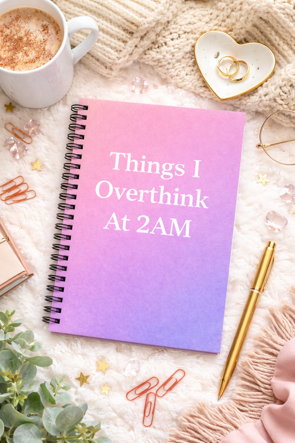 Things I Overthink At 2AM Spiral Notebook — Ruled Journal for Nighttime Thoughts & Anxiety Notes