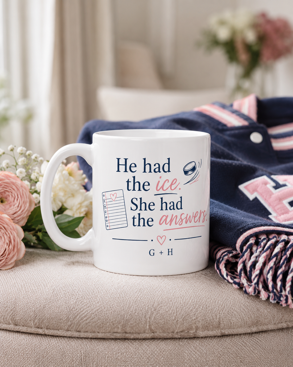 He Had the Ice, She Had the Answers – Hockey Ceramic Mug