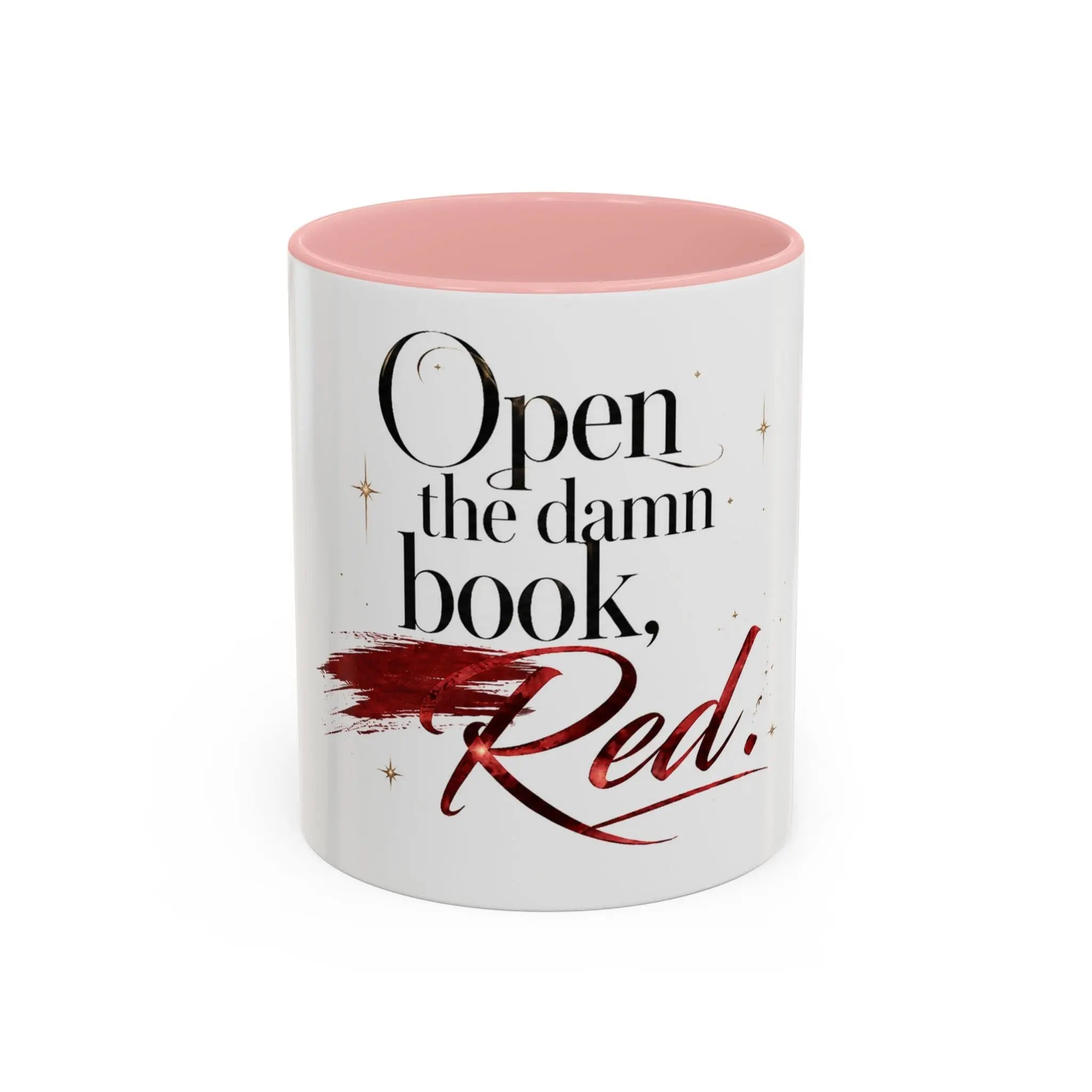 Open the Damn Book, Red. – Bookish Ceramic Mug Printify