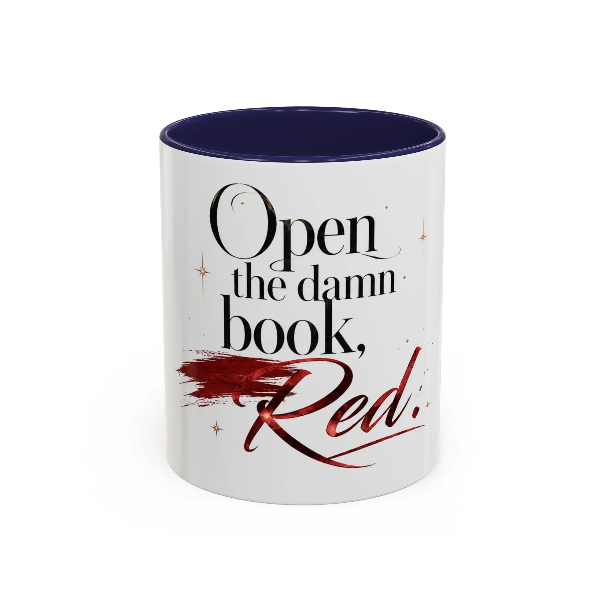 Open the Damn Book, Red. – Bookish Ceramic Mug Printify
