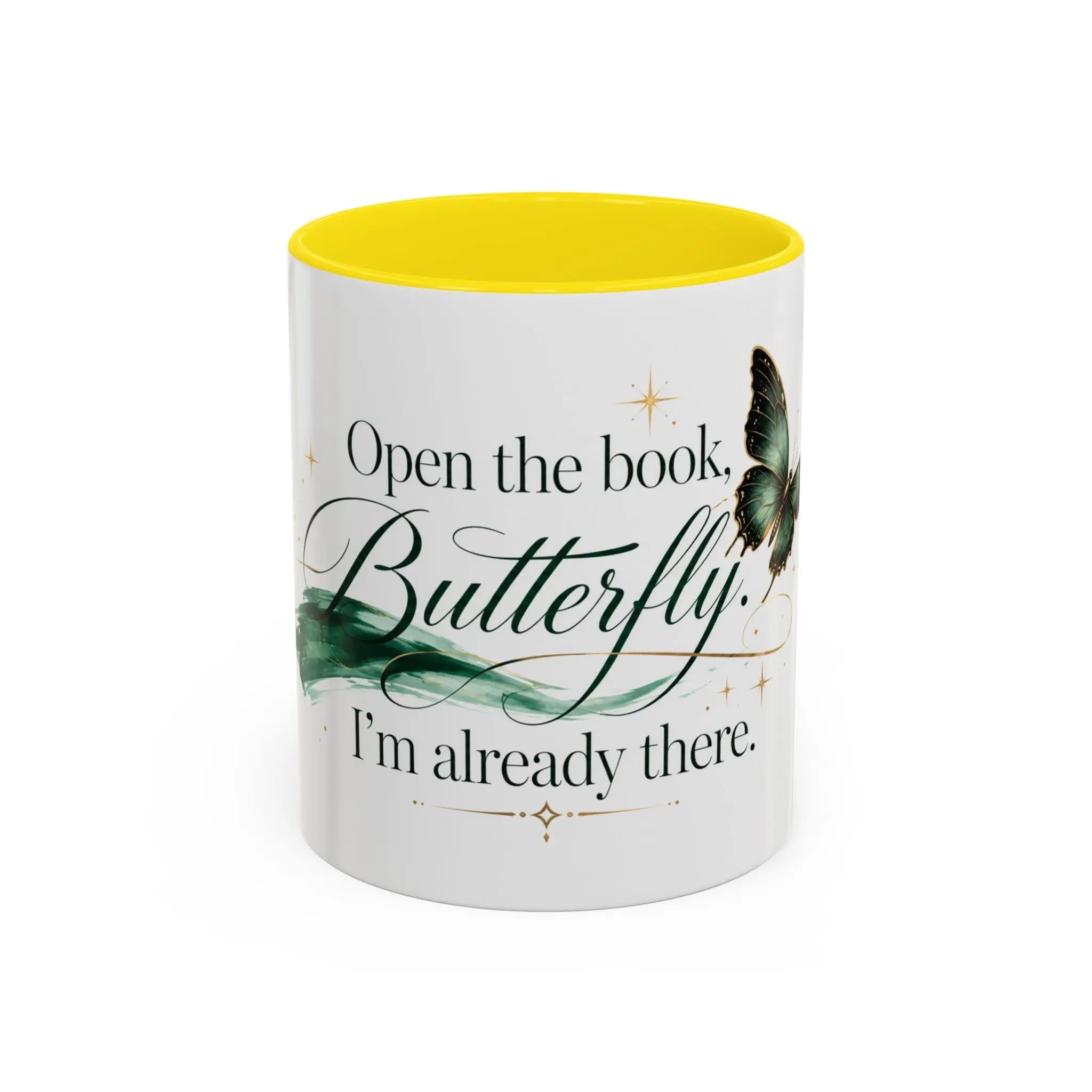 Open the Book, Butterfly. I'm Already There. – Bookish Ceramic Mug Printify