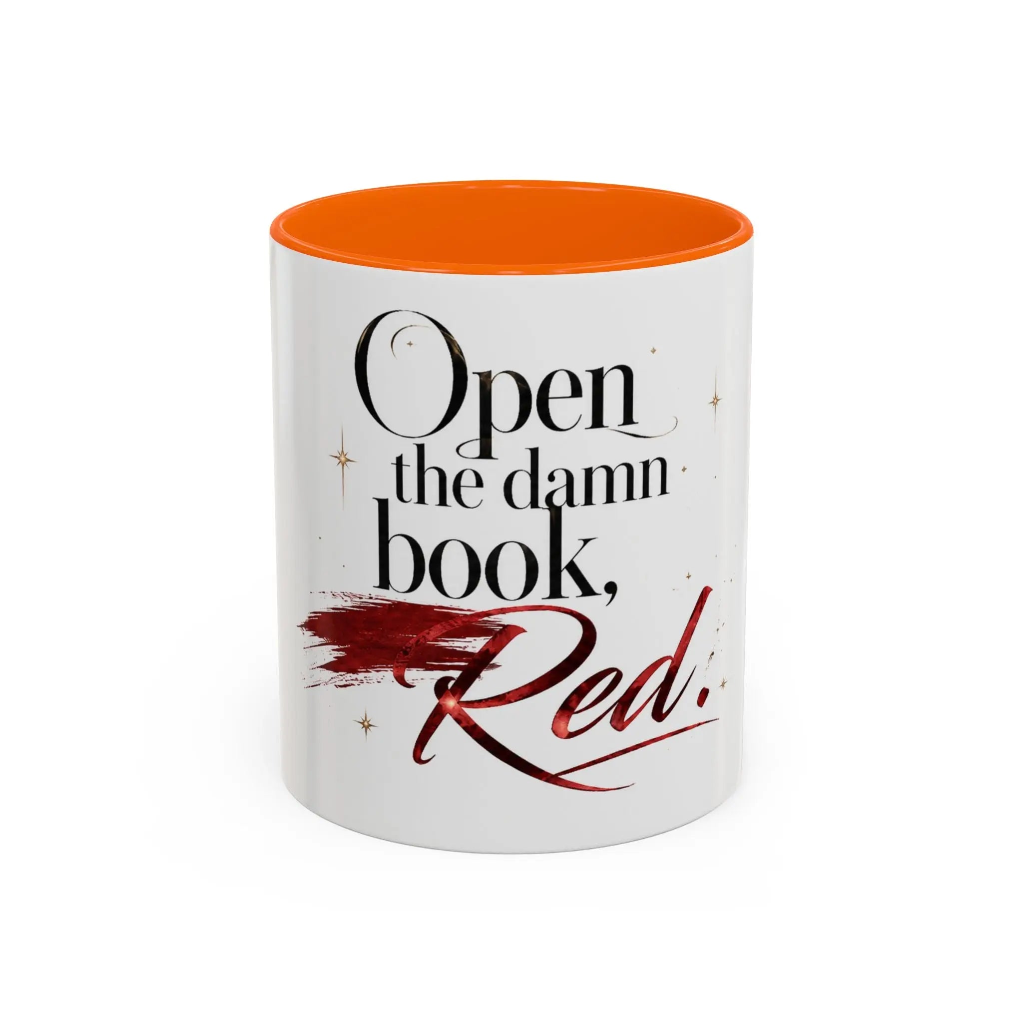Open the Damn Book, Red. – Bookish Ceramic Mug Printify
