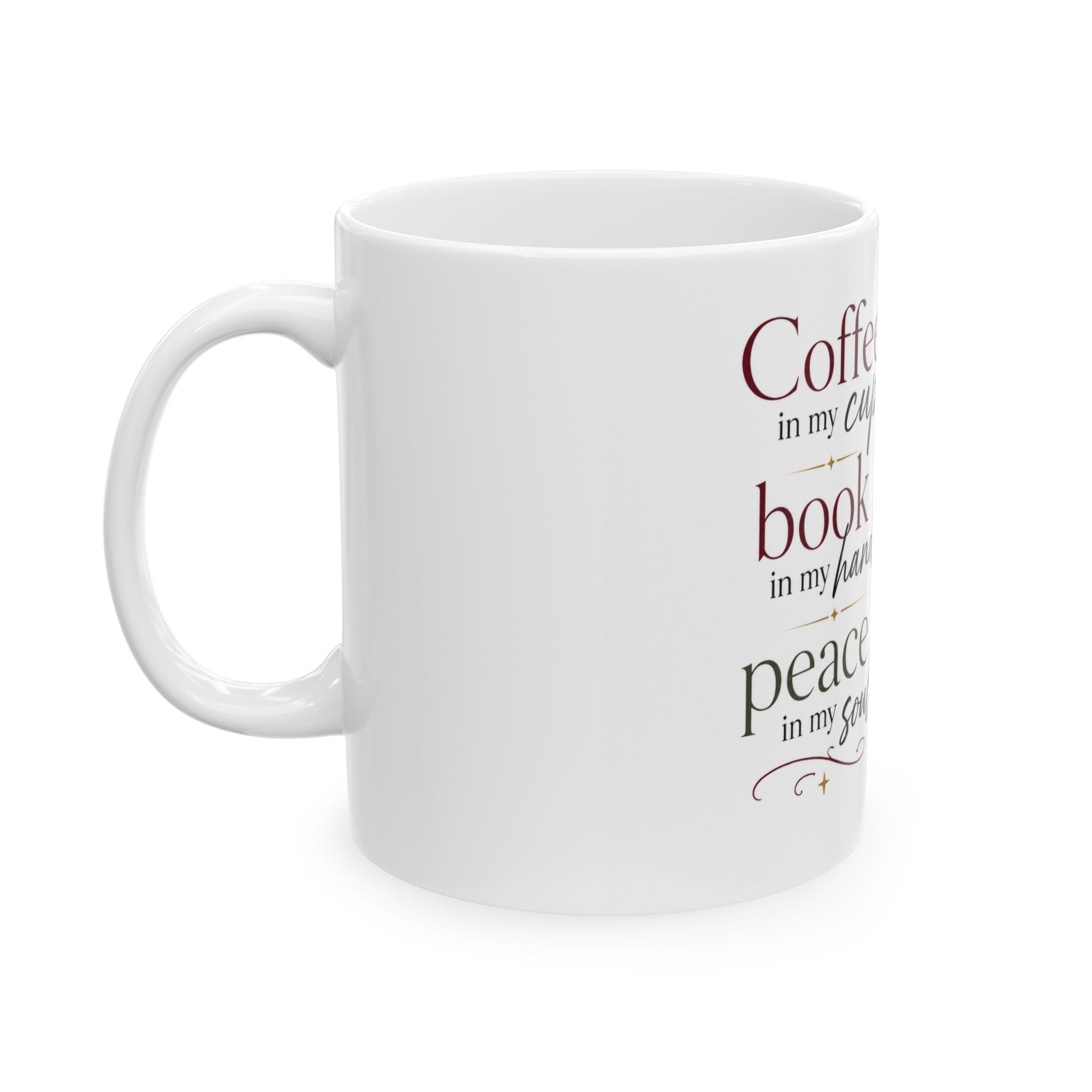 "Coffee, Book, Peace" Bookish Mug 11oz