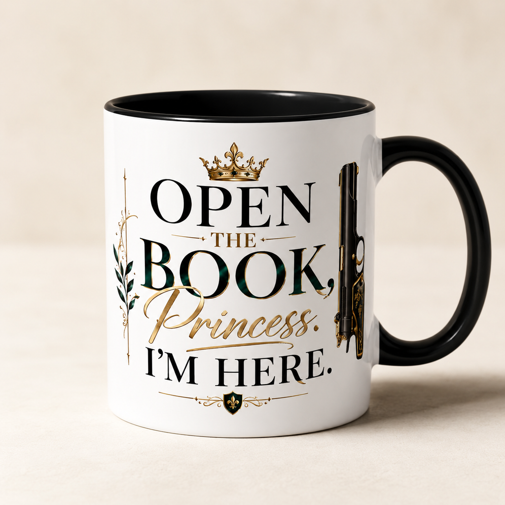 Open the Book, Princess. I'm Here. – Bookish Ceramic Mug
