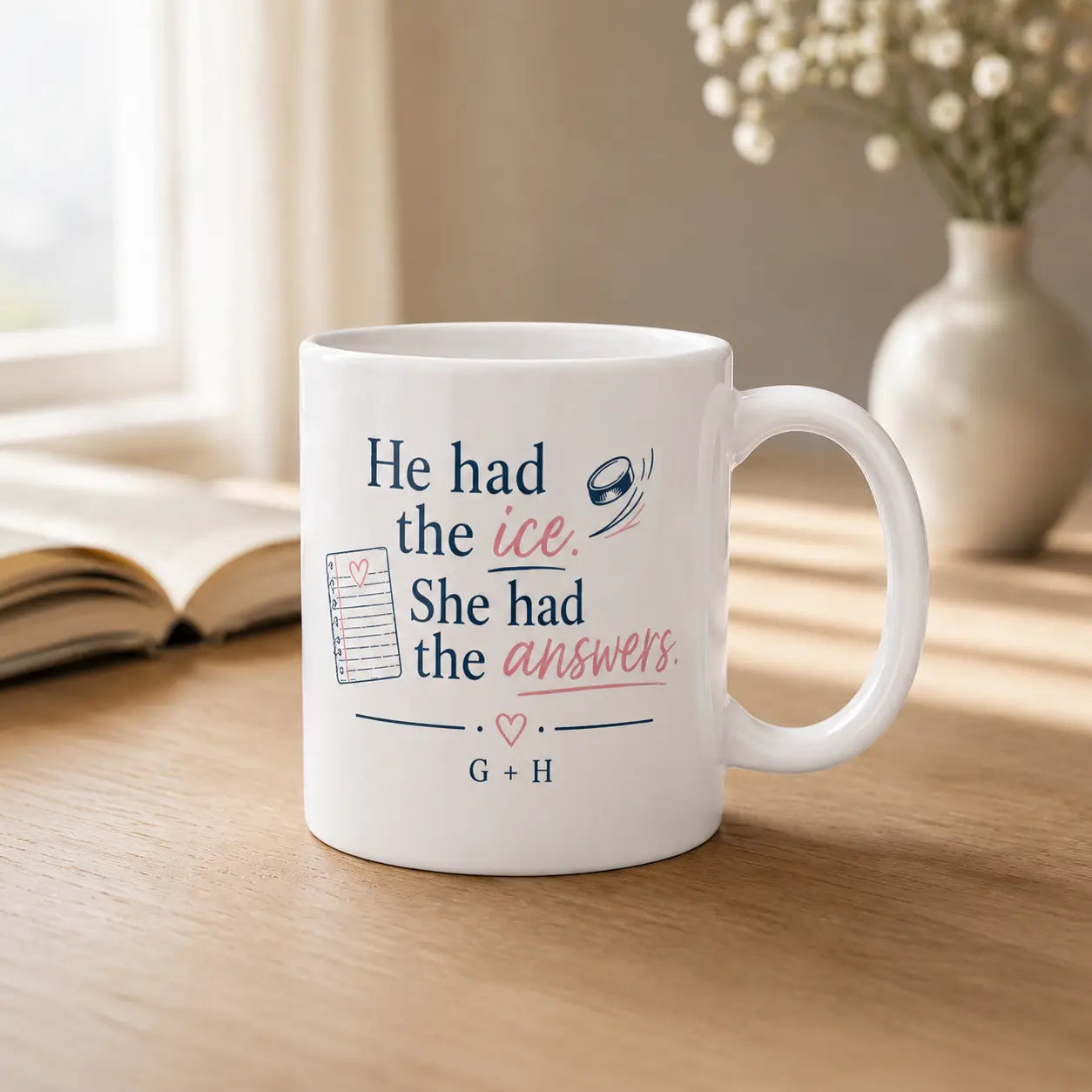 He Had the Ice, She Had the Answers – Hockey Ceramic Mug Printify