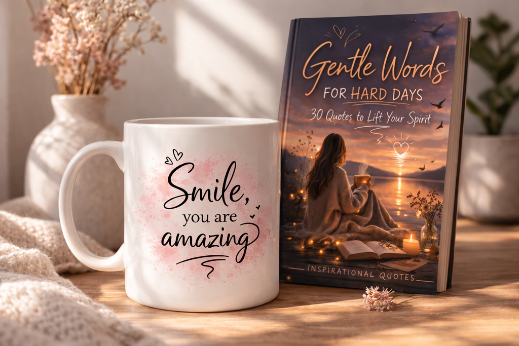 Inspirational Coffee Mug — "Smile, You Are Amazing" Pink Watercolor