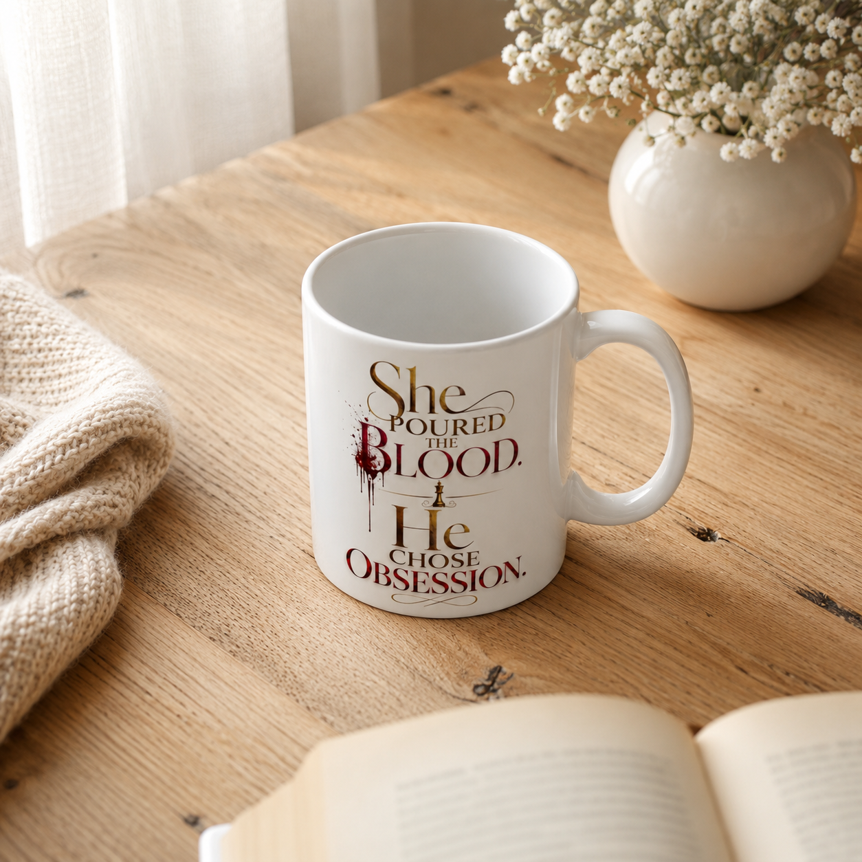 She Poured the Blood. He Chose Obsession. – Dark Romance Ceramic Mug