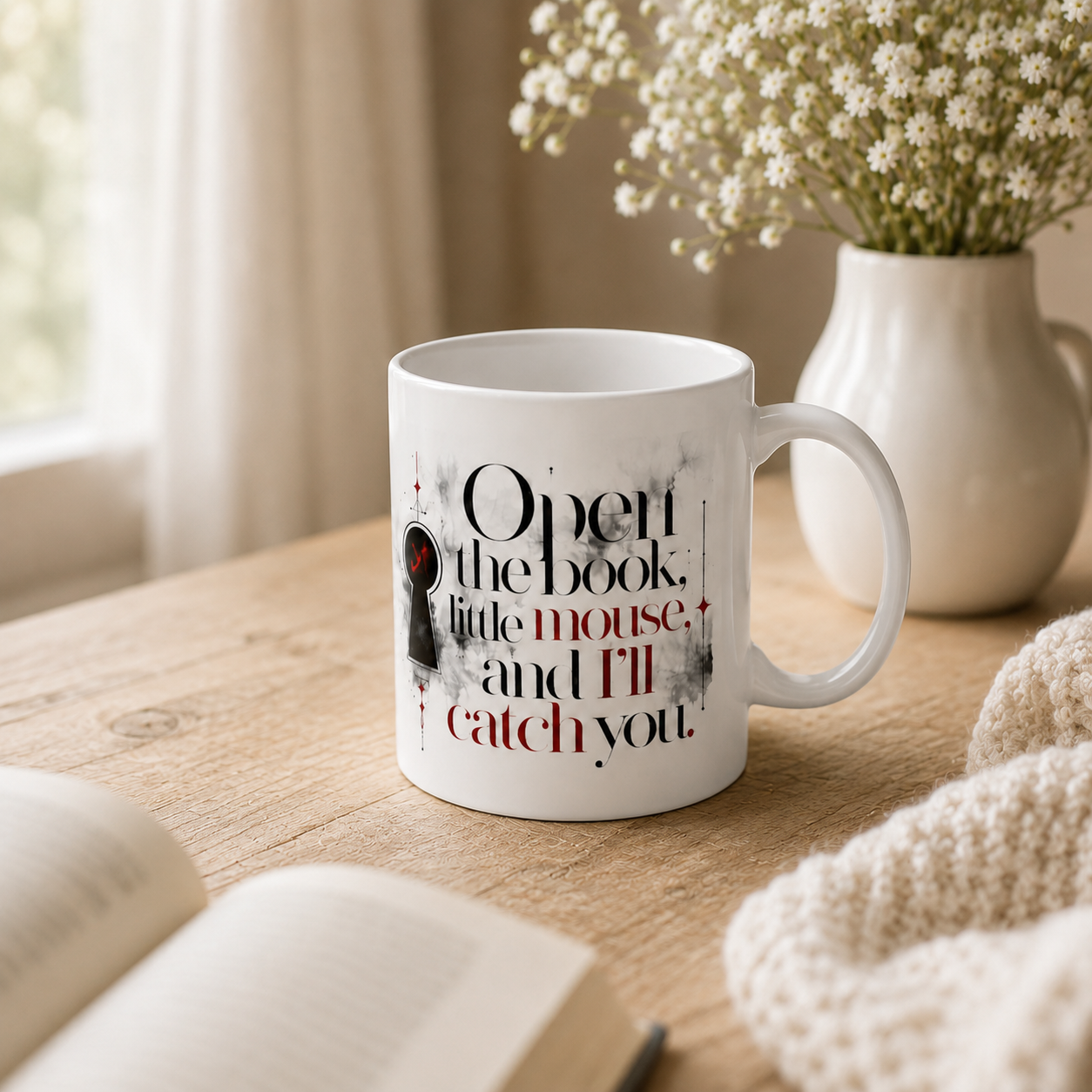 Open the Book, Little Mouse, and I'll Catch You – Dark Romance Ceramic Mug