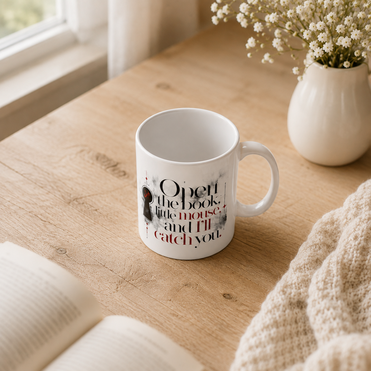 Open the Book, Little Mouse, and I'll Catch You – Dark Romance Ceramic Mug