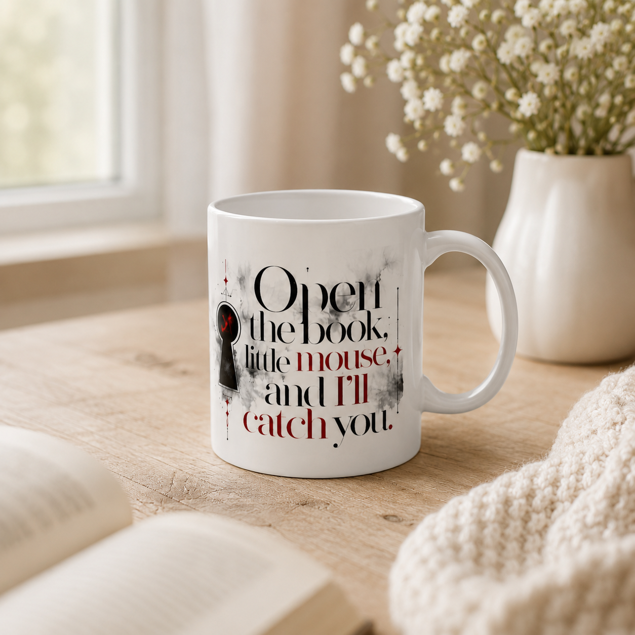 Open the Book, Little Mouse, and I'll Catch You – Dark Romance Ceramic Mug