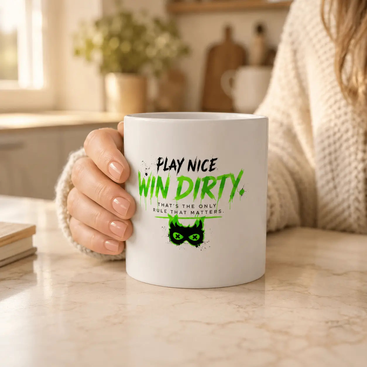 Play Nice, Win Dirty – Hockey Romance Ceramic Mug Printify