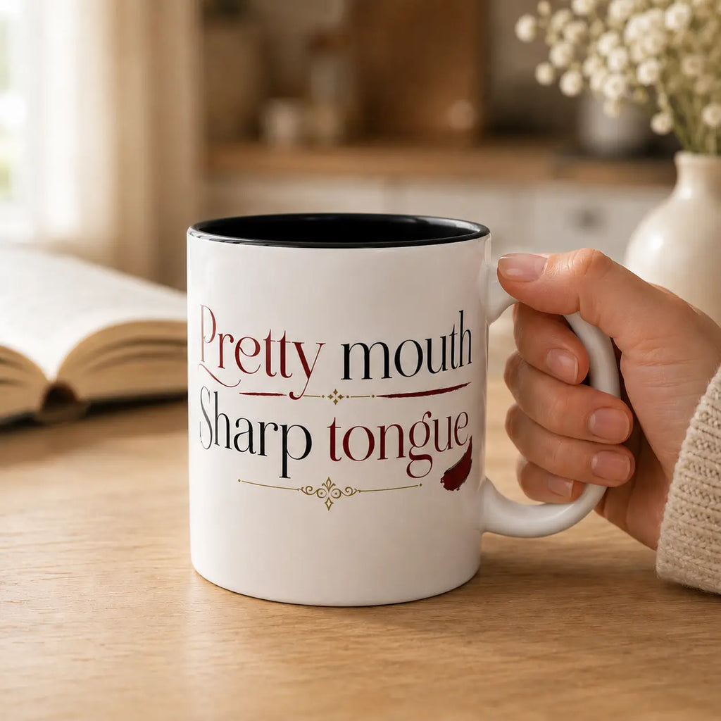 Pretty Mouth. Sharp Tongue. – Bookish Ceramic Mug Printify