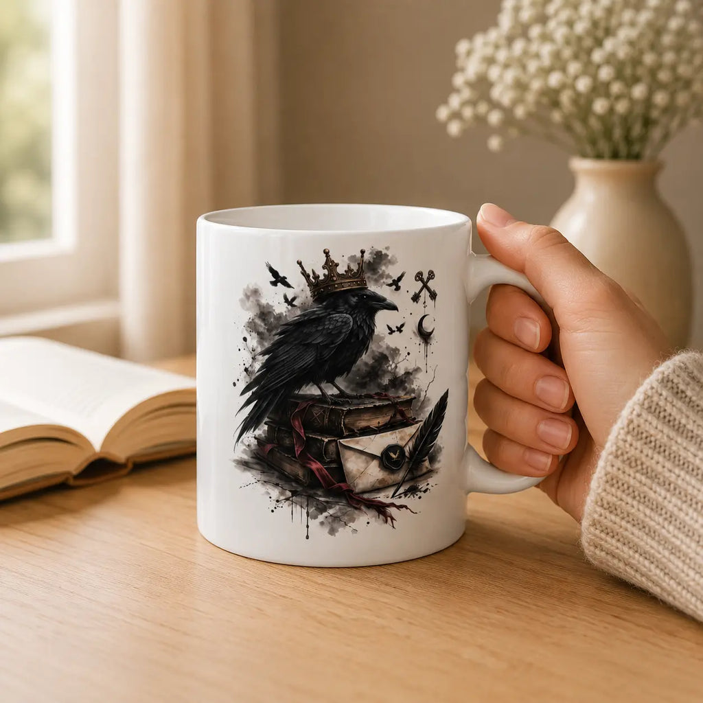 Gothic Raven – Dark Romance Ceramic Mug Printify